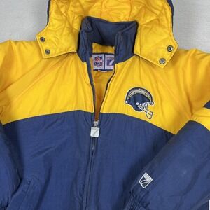 Vintage San Diego Chargers Jacket Youth Large Blue‎ Yellow NFL Football Logo 7